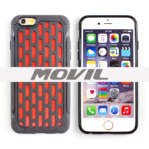 NP-2494 Doble capa Napoleon PC TPU funda para iPhone 6-6